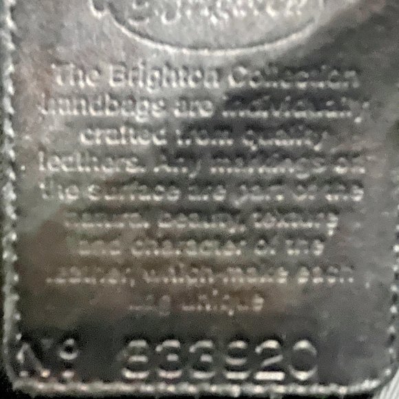 BRIGHTON  BLACK NYLON CROC BROWN EMBOSSED LEATHER SHOULDER DOUBLE BRAIDED STRAPS - Picture 5 of 12